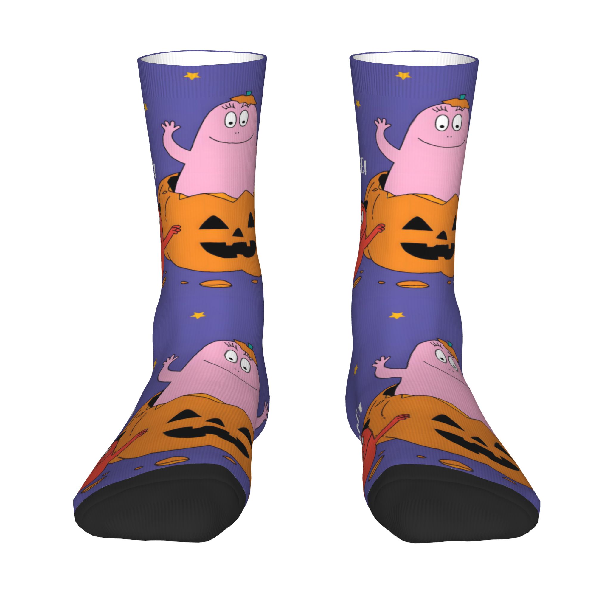 Dress Sock Men - Custom Funny Cartoon Barbapapa Wallpaper Dress